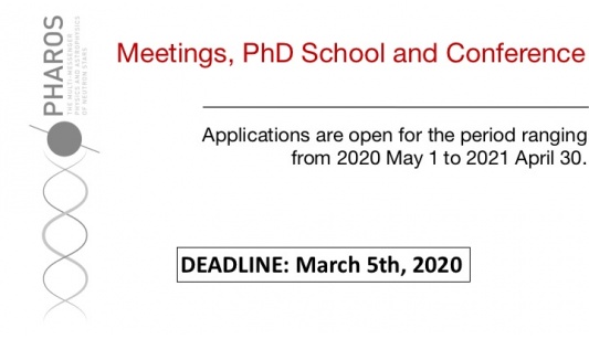 PHAROS Open Call to host Meetings, a PhD School and the Annual Conference